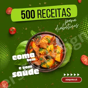 Imagem de capa para o Ebook 500 Receitas para Diabéticos