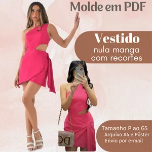 Imagem de capa para o Ebook MOLDE VESTIDO NULA MANGA COM RECORTE 