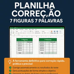Imagem de capa para o Ebook Planilha de Correção 7 Figuras 7 Palavras + Formulario