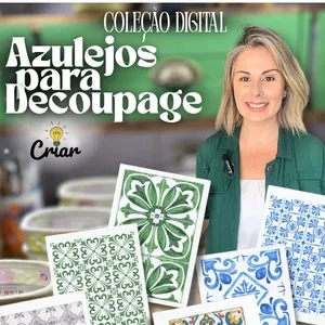Imagem de capa para o Ebook Coleção Digital Azulejos para Decoupage