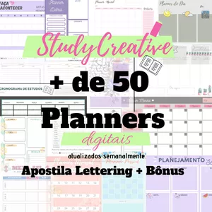 Imagem de capa para o Ebook Studycreative: planners + apostila lettering