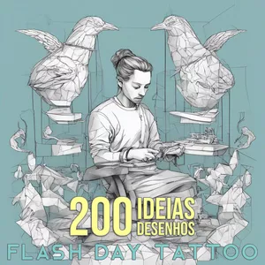 Imagem de capa para o Ebook 200 Ideias para Flash Day Tattoo