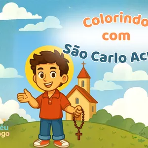 Imagem de capa para o Ebook Colorindo com São Carlo Acutis