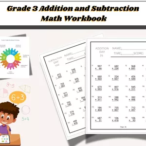 Cover image for Ebook Grade 3 Addition and Subtraction Math Workbook: 100 Days of Skill Building