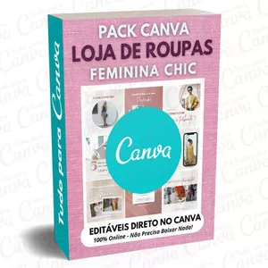 Imagem principal do produto Pack Canva Editável - Loja de Roupas Feminina Chic + 5 Kits Bônus