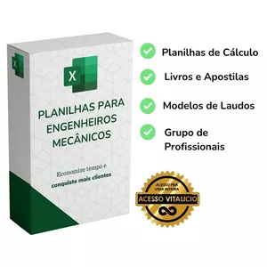 Imagem de capa para o Ebook Pacote com 100 Planilhas de Engenharia Mecânica + Planilhas - Gestão de Manutenção + Bônus!