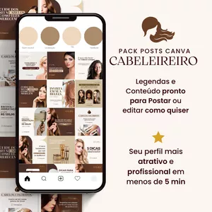 Imagem de capa para o Curso online Pack Canva Cabeleireira 