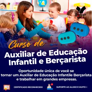 Imagem de Curso Auxiliar de Educação e Berçarista criado por Venger Cursos na hotmart