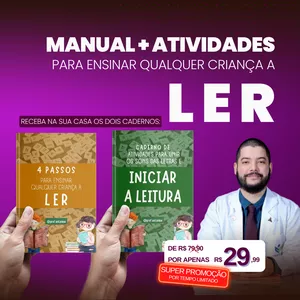 Imagem de capa para o Ebook MANUAL + ATIVIDADES PARA ENSINAR A LER E ESCREVER