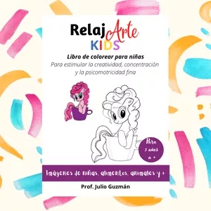 Imagen de portada para Ebook RelajArte KIDS Libro de colorear para niñas - para estimular la concentración, la creatividad y la psicomotricidad fina 