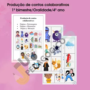 Imagem de capa para o Ebook Produção de texto colaborativa- Habilidades do 1º Bimestre-4º ano