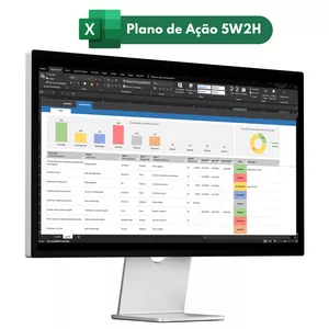 Imagem de capa para o Ebook Planilha Excel Plano De Ação 5w2h C/ Indicadores Automáticos