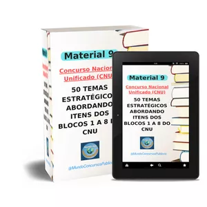 Imagem de capa para o Ebook MATERIAL 9 - 50 TEMAS ESTRATÉGICOS ABORDANDO ITENS DOS BLOCOS 1 A 8 DO CNU