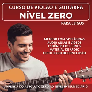 Imagem de capa para o Curso online Curso de Violão e Guitarra Nível Zero Para Leigos  