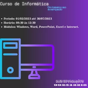 Imagem de capa para o Curso online Curso de Informática Avançada