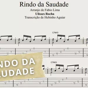 Imagem de capa para o Ebook Rindo da Saudade - Arranjo de Fabio Lima : Transcrição p Violão Solo c Tablatura + Partitura + Cifra (Música de Ulisses Rocha) 