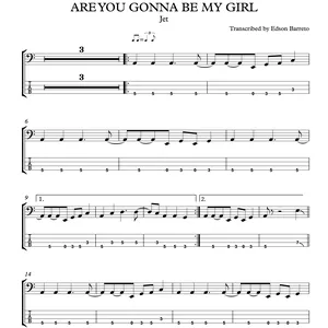 Cover image for Online course ARE YOU GONNA BE MY GIRL (Jet) Bass Score & Tab Lesson