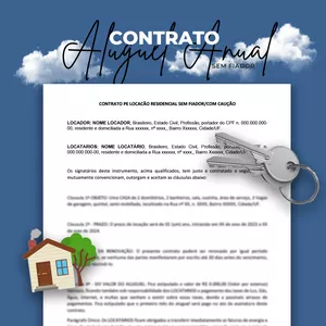 Imagem de capa para o Ebook Modelo - Contrato de Aluguel Anual Sem Fiador