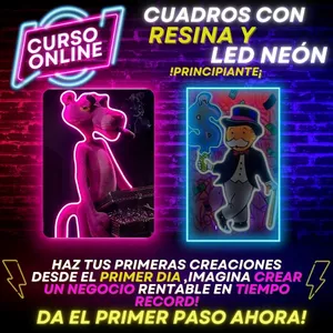 Imagen de portada para Curso online Cuadros Con Resina Epoxica Y Led Neon- Basico-Principiante