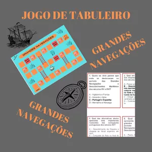 Imagem de capa para o Ebook Jogo de Tabuleiro sobre As Grandes Navegações.