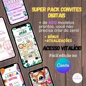 Imagem de capa para o Curso online Pack Arte Convites Digitais 