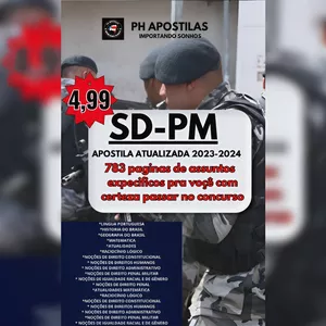 Imagem de capa para o Ebook APOSTILA ATUALIZADA DE OFICIAL MILITAR SD-PM 2023/2024