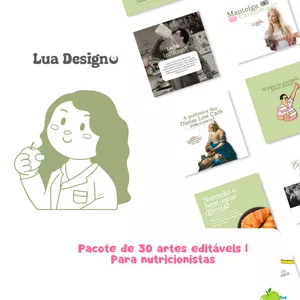 Imagem de capa para o Curso online Pack Canva 10 Artes Editáveis Nutricionista