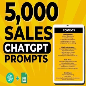 Cover image for Ebook 5,000 Sales AI Prompts - ChatGPT Prompts for Sales Prospecting B2B B2C