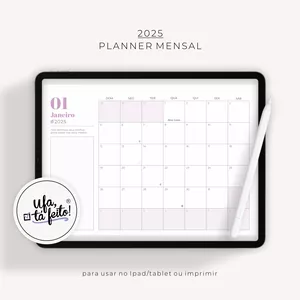 Imagem de capa para o Ebook PLANNER MENSAL 2025