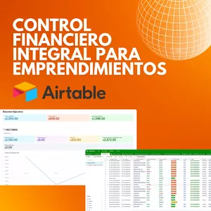 Imagen de portada para Curso online Control Financiero Integral para Emprendimientos en Airtable (Plantilla &amp; Curso)