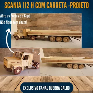 Imagem de capa para o Ebook Caminhão e Carreta Scania 112 H- Projeto e Modelo de Corte!