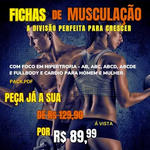 Imagem de capa para o Ebook Fichas de Treino de Musculação Completo