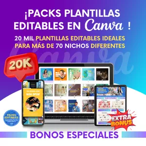 Imagen de portada para Curso online Packs Plantillas Editables Canva 