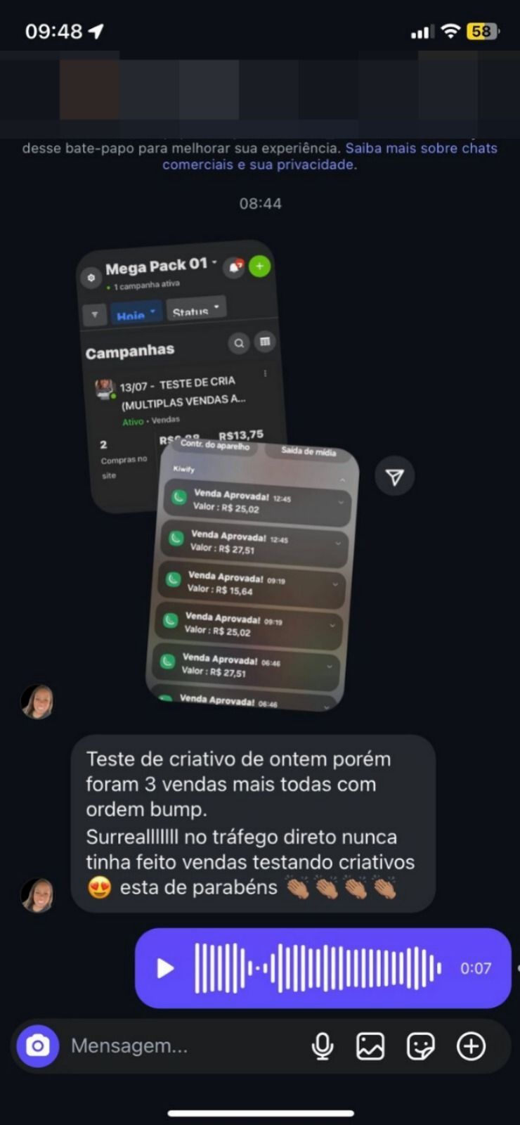 Print real de aluno com vendas a centavos