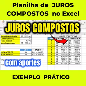 Imagem de capa para o Curso online Planilha de Juros Compostos com aportes no Excel