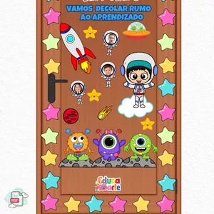 Imagem de capa para o Ebook PAINEL PARA PORTA TEMA: ASTRONAUTA 🚀 EDUCA ARTE 