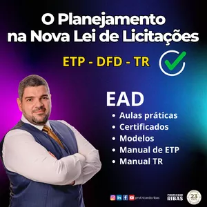 Imagem do curso ETP, TR e DFD na Nova Lei de Licitações