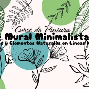 Imagen de portada para Curso online "Pintura de Mural Minimalista de Flores y Elementos Naturales en Líneas Negras"