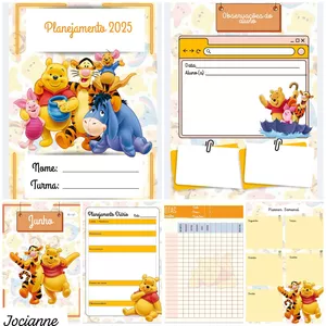Imagem de capa para o Ebook Planner da Professora  Tema Ursinho Pooh