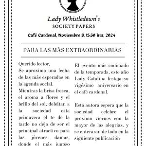 Imagen de portada para Ebook 🎀 Plantilla Invitación Lady Whistledown – Estilo Bridgerton ✨