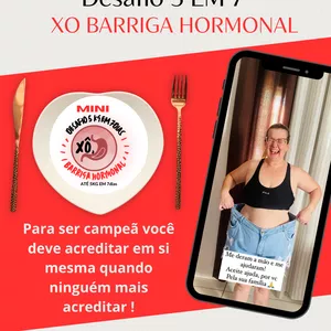 Imagem de capa para o Ebook MINI Desafio 5 em 7 -XÔ BARRIGA HORMONAL