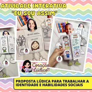 Imagem de capa para o Ebook 👧🏻Atividade Interativa  🌈''Eu sou Assim''👦🏻