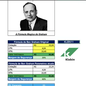 Imagem de capa para o Ebook Planilha - Calculo do Preço Justo - Benjamin Graham