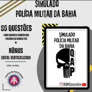 Imagem de capa para o Ebook Simulado Polícia Militar da Bahia + Gabarito Comentado ++ BÔNUS Edital Verticalizado