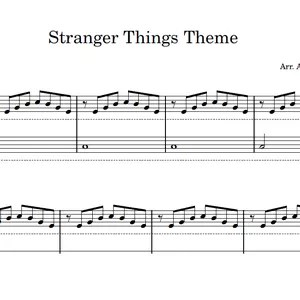 Imagem de capa para o Ebook Stranger Things Theme - Partitura para PIANO