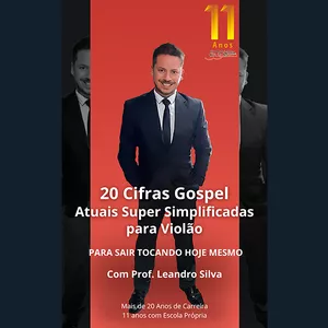 Imagem de capa para o Ebook 20 Cifras Gospel Super Simplificadas para Violão