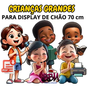 Imagem de capa para o Ebook 5 CRIANÇAS GRANDES PARA IMPRIMIR 🖨️ DESENHO AMPLIADO