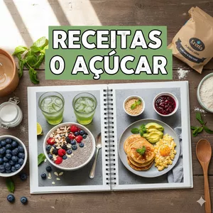 Imagem de capa para o Ebook Receitas 0 açucar 