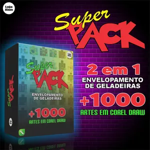 Imagem de capa para o Ebook PACK + 1000 ARTES EM CORELDRAW (EDITÁVEIS) PARA ENVELOPAMENTO DE GELADEIRAS