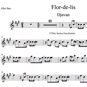 Imagem principal do produto Flor de Lis Djavan - Partitura Sax Alto 